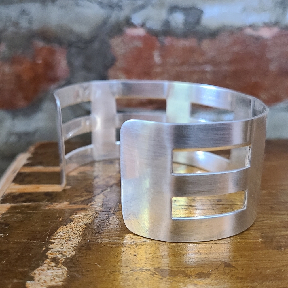 Sterling Silver Open Structure Cuff/Bracelet - image 7